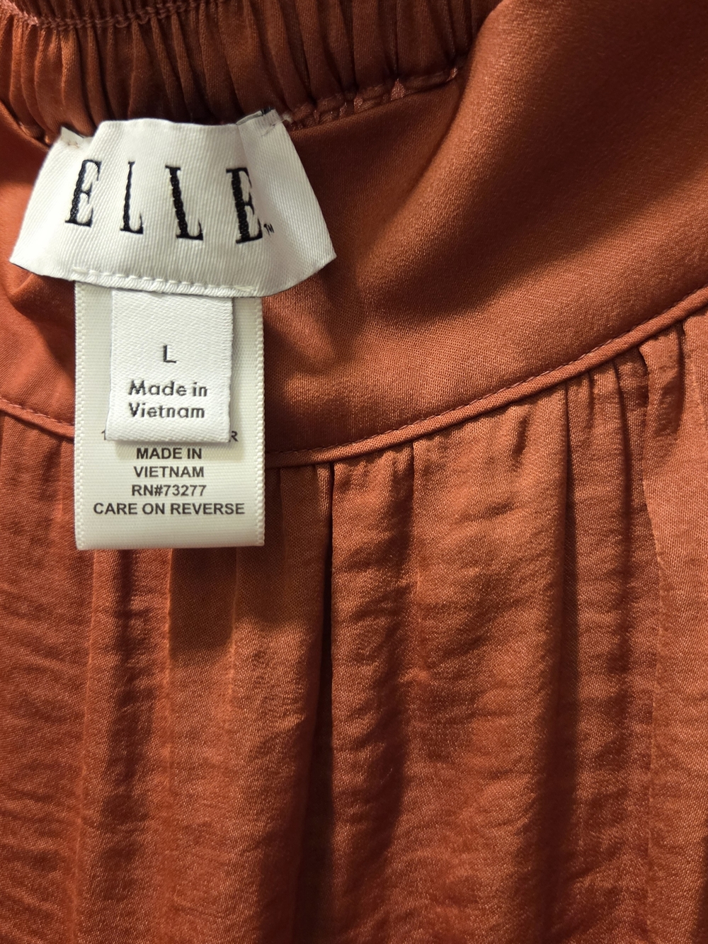 Elle Rust Ruffle High-Low Midi Skirt - Picture 3 of 4
